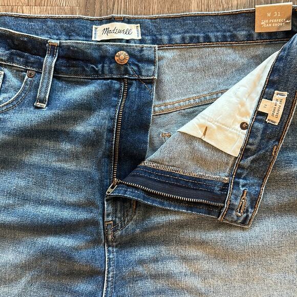 NWT Madewell The Perfect Jean Shorts Medium Wash Size 31 - Picture 3 of 6